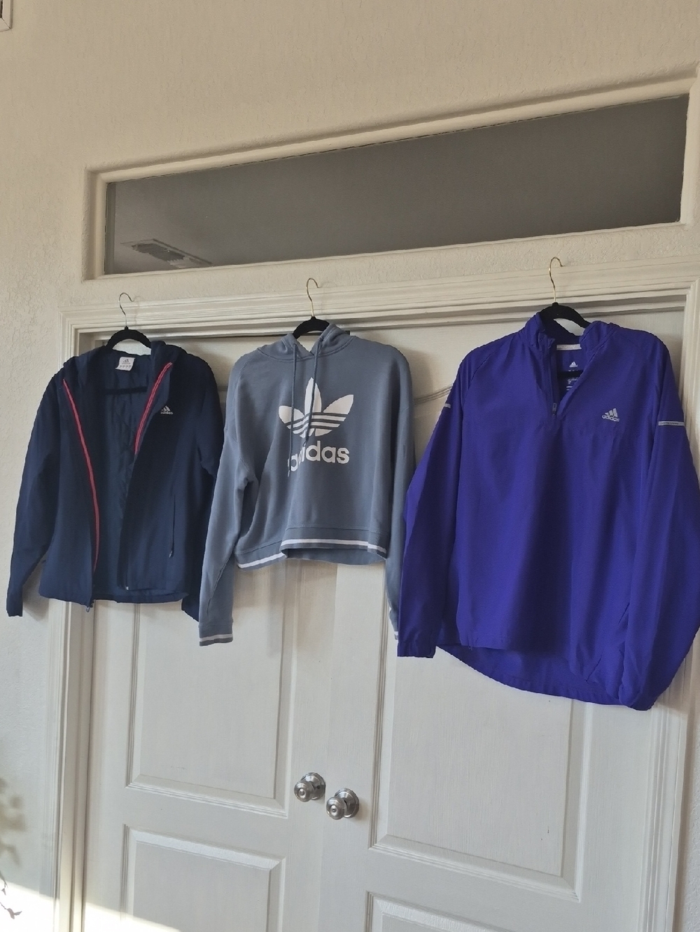 Adidas Jacket, Hoodie Sweat Shirt & Running Windbreaker Sz M/L